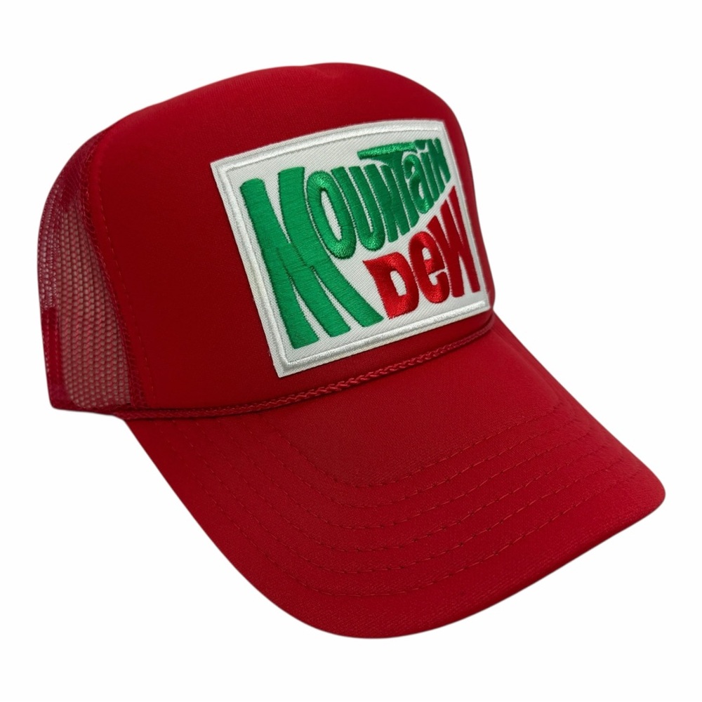 NEW VINTAGE STYLE MOUNTAIN DEW RED TRUCKER HAT CAP ADULT SIZE C…